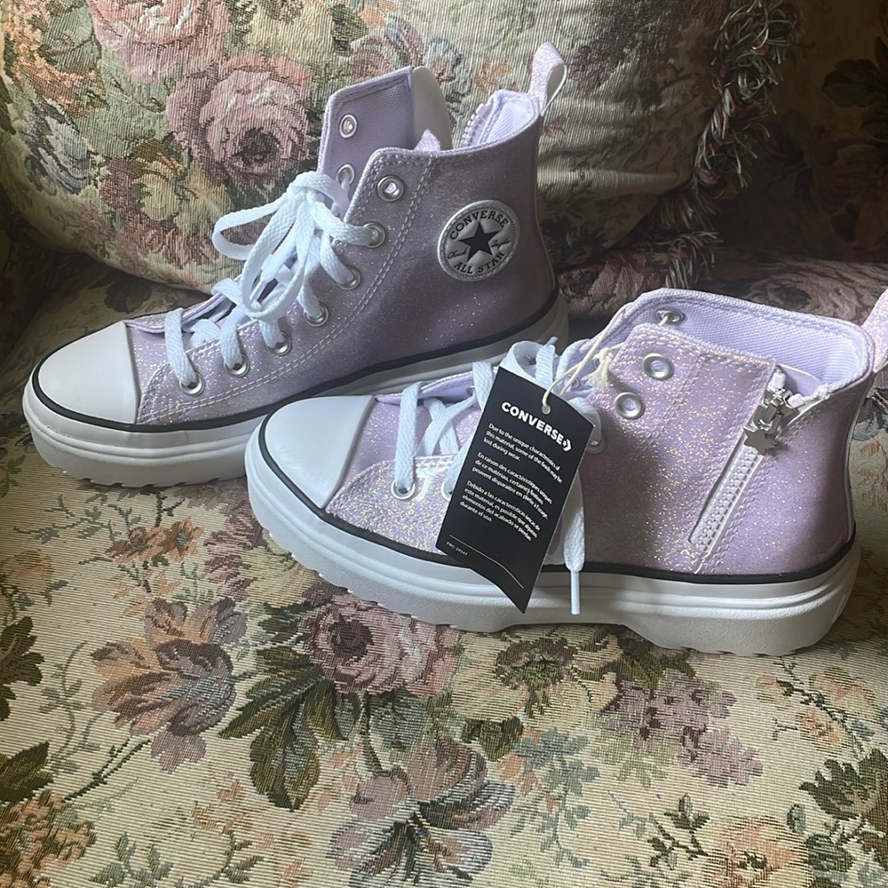 Sparkly high top sneakers